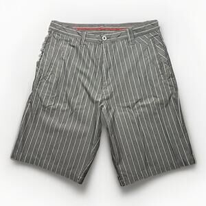 Burnside Shorts Mens Size 32 Gray Striped 11” Inseam Walking Board Shorts Style